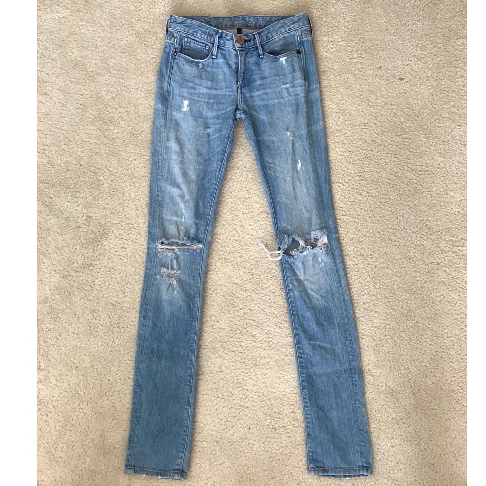 Earnest Sewn “Harlan” light rinse distressed jeans